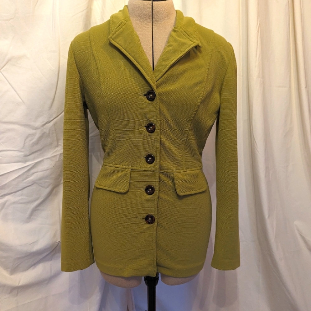 Chartreuse Knit Blazer by Alyn Paige